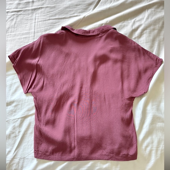 ARITZIA WILFRED FREE Shawna Blouse Button Up Lapel Shirt Dusty Rose XXS - Picture 9 of 11